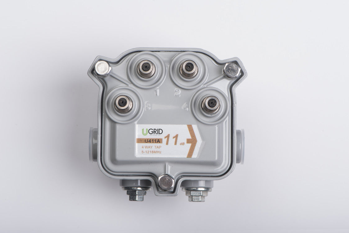 UGRID BCV4T11 4-way outdoor CATV tap, 11dB, 5-1218 MHz