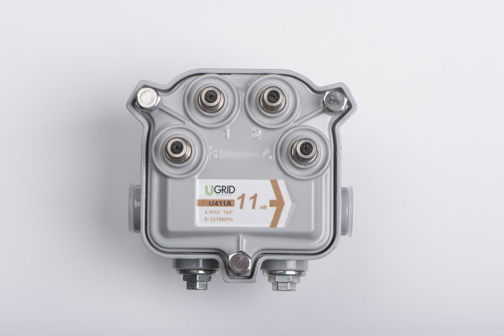 UGRID BCV4T08 4-way outdoor CATV tap, 08dB, 5-1218 MHz