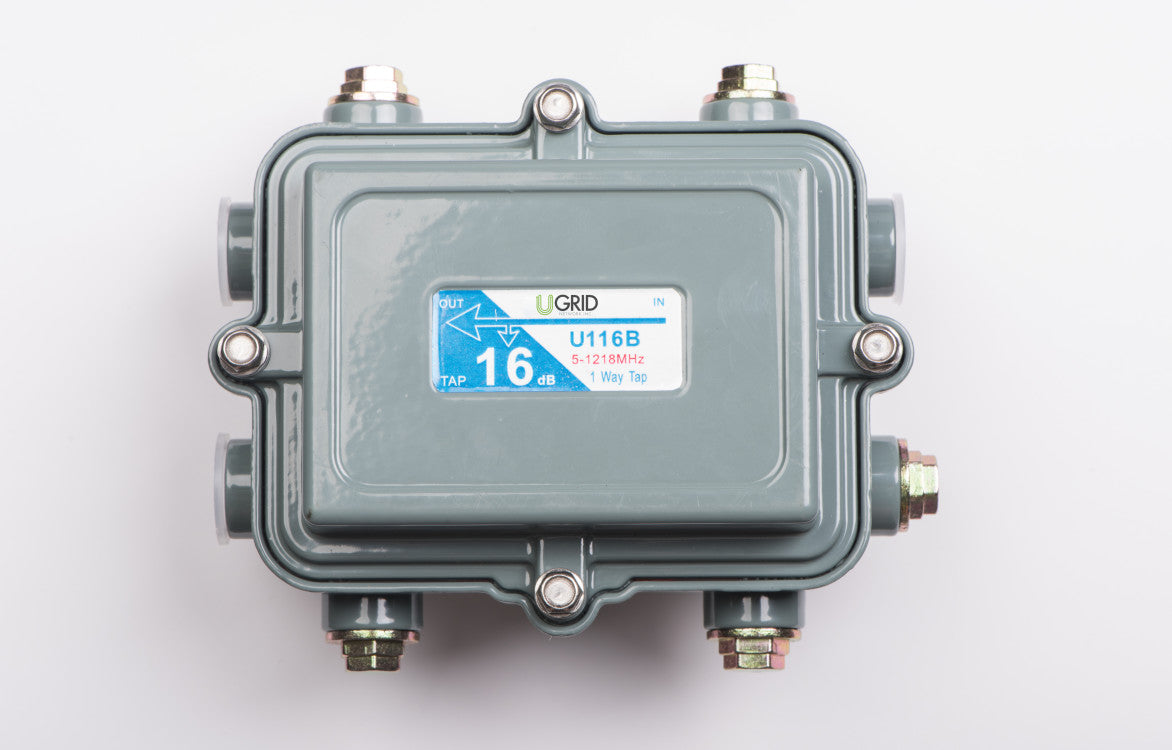 UGRID BCVDC08 outdoor CATV directional coupler, 8dB coupling, 5-1218 MHz