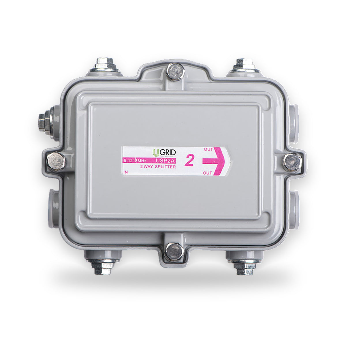 UGRID 2-Way Splitter BCV series outdoor CATV splitter, 5–1218 MHz