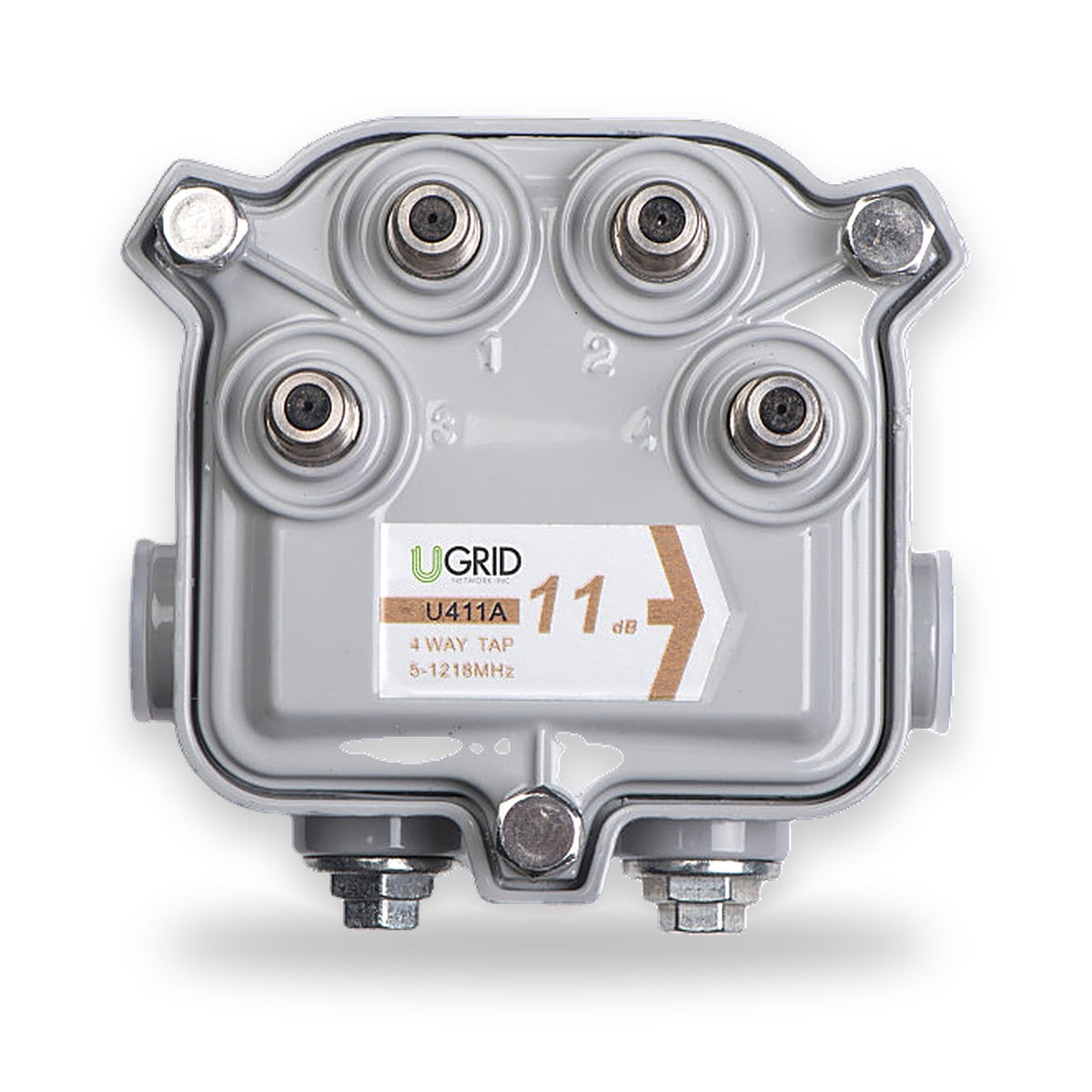 UGRID 4-Way Tap BCV series outdoor CATV directional tap, 5–1218 MHz