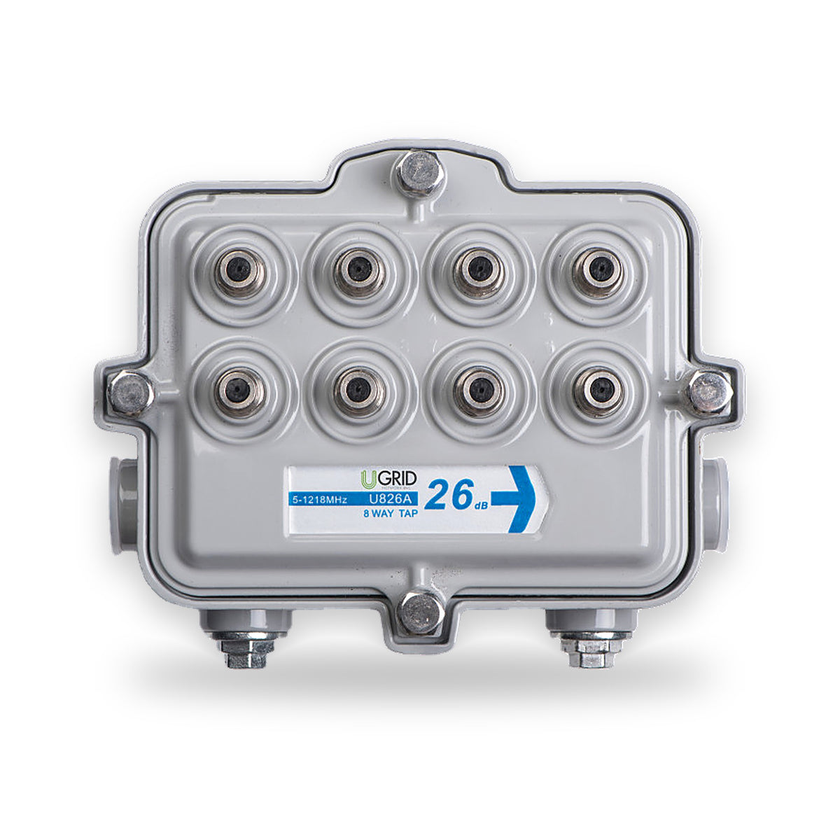 UGRID 8-Way Tap BCV series outdoor CATV directional tap, 5–1218 MHz
